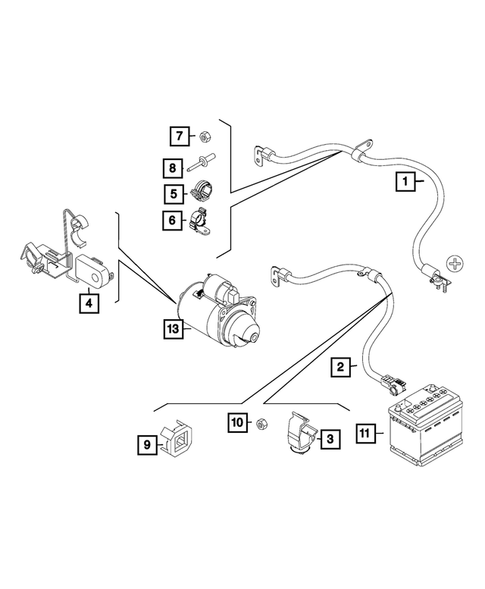 Battery, Battery Tray and Cables for 2017 Fiat 500L #0