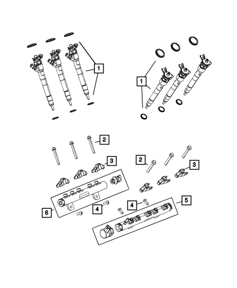 Fuel Rail and Injectors for 2020 Jeep Wrangler #1