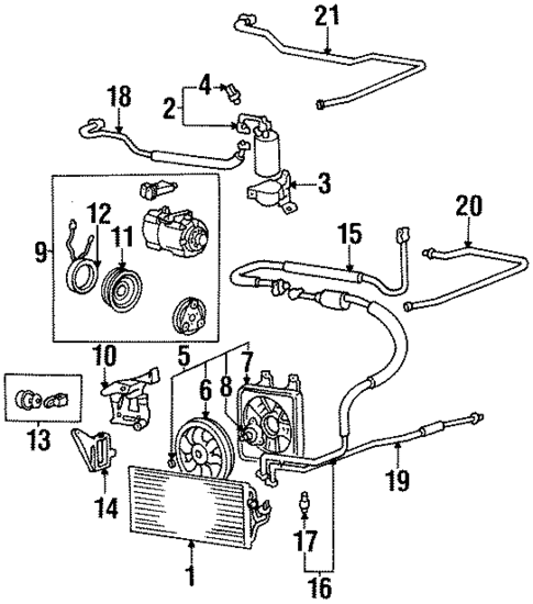 Condenser, Compressor & Lines for 1996 Hyundai Sonata #0