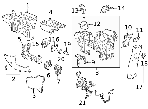 Center Console for 2017 Chevrolet Bolt EV #0