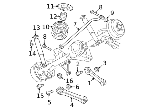 Rear Suspension for 2018 Jeep Wrangler JK #1
