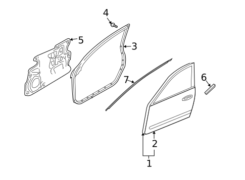 Door & Components for 2008 INFINITI FX35 #1