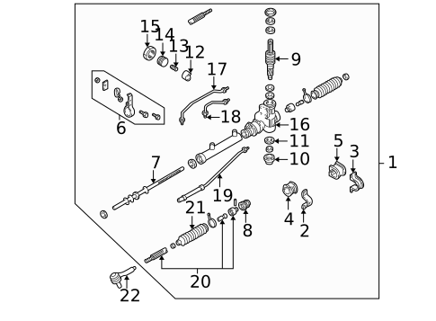 Steering Gear & Linkage for 2002 Kia Spectra #0