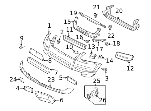 Bumper & Components - Front for 2007 Volkswagen Touareg #0