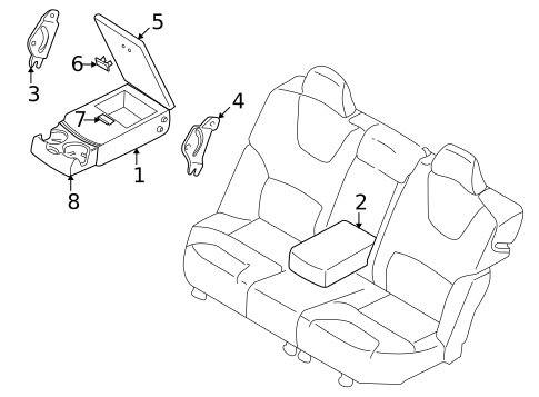 Rear Seat Components for 2005 Volvo V70 #7