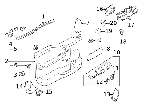 Interior Trim - Front Door for 2022 Ford F-150 #0