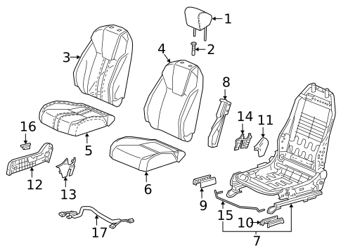 Passenger Seat Components for 2022 Honda Insight #1