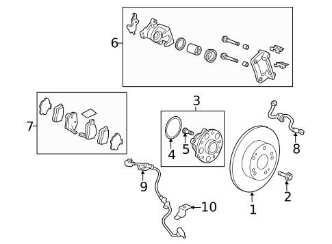 Rear Brakes for 2010 Honda Accord Crosstour #1