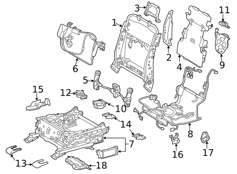 Passenger Seat Components for 2019 Lexus GS300 #4