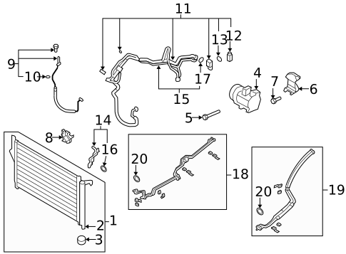 Condenser, Compressor & Lines for 2009 Hyundai Santa Fe #0
