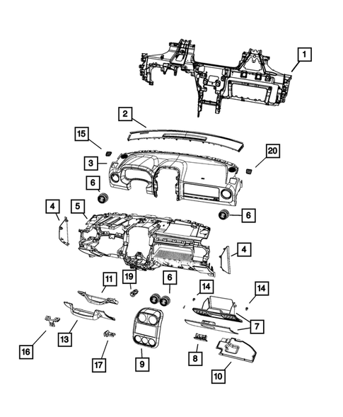 Instrument Panel for 2017 Jeep Compass #1