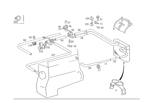 Heating Water Connection for 1990 Mercedes-Benz 300TE #0