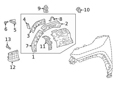 Structural Components & Rails for 2022 Toyota RAV4 #1