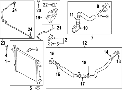 Radiator & Components for 2022 Hyundai Santa Fe #0