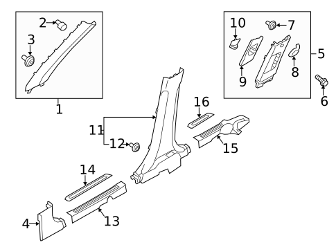 Interior Trim - Pillars for 2018 Kia Soul #0