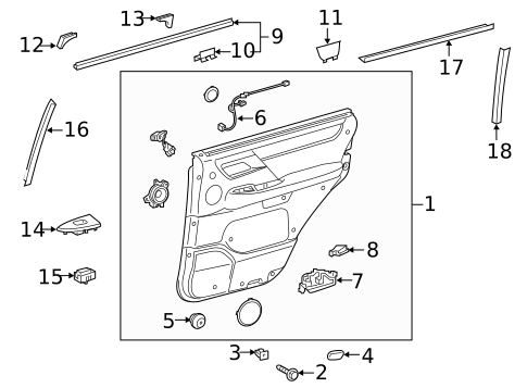 Interior Trim - Rear Door for 2021 Lexus LX570 #0