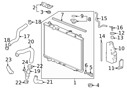 Radiator & Components for 2023 Honda Ridgeline #0