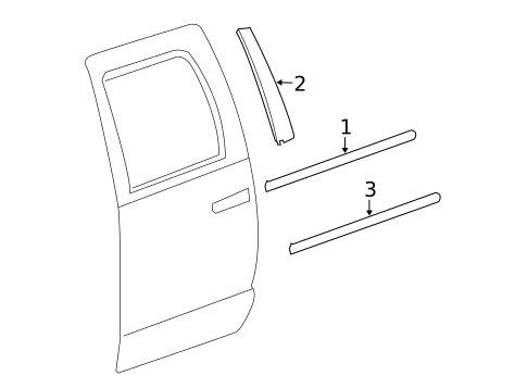 Exterior Trim - Rear Door for 2014 Ram 1500 #1