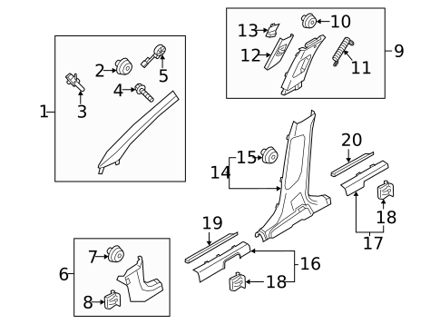 Interior Trim - Pillars for 2024 Kia Sorento #0