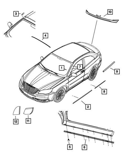 Moldings and Ornamentation for 2013 Chrysler 200 #1