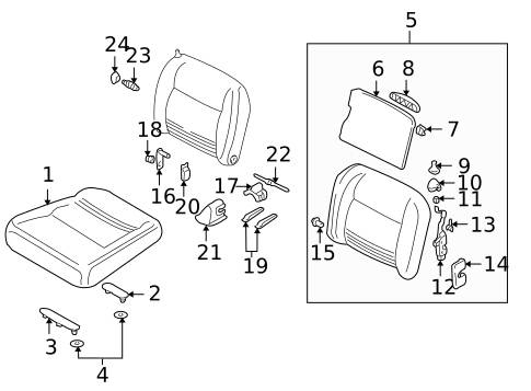 Rear Seat Components for 1999 Porsche 911 #1