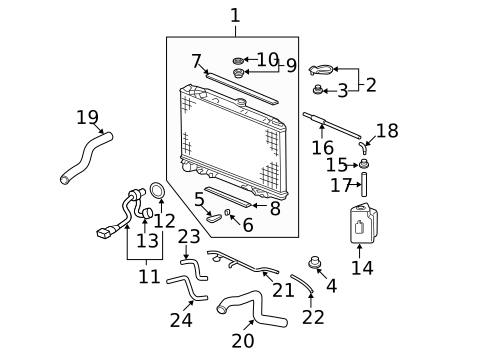 Radiator & Components for 2007 Honda Pilot #0