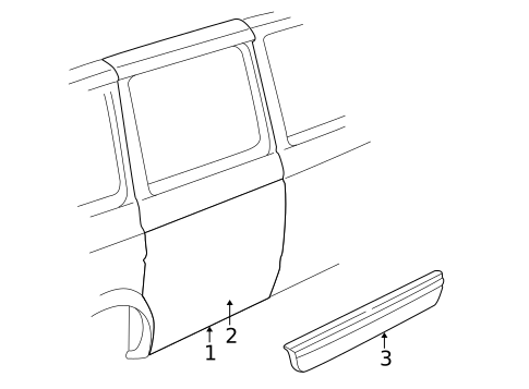 Door & Components for 1994 GMC Safari #3