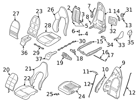 Front Seat Components for 1999 Porsche 911 #3