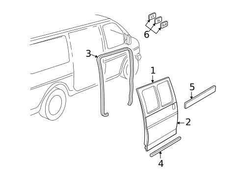 Door & Components for 2002 GMC Savana 3500 #3