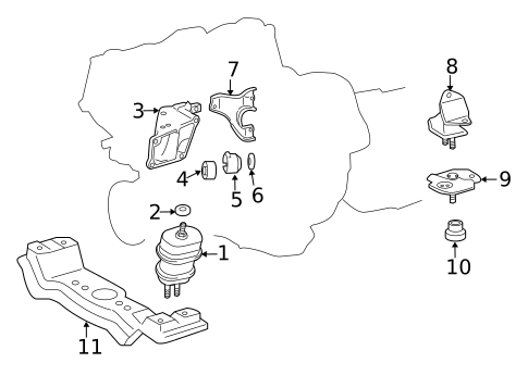 Engine & Trans Mounting for 2017 Lexus LS460 #0