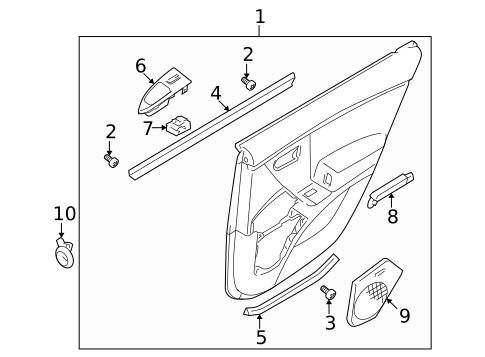 Interior Trim - Rear Door for 2008 Hyundai Azera #0