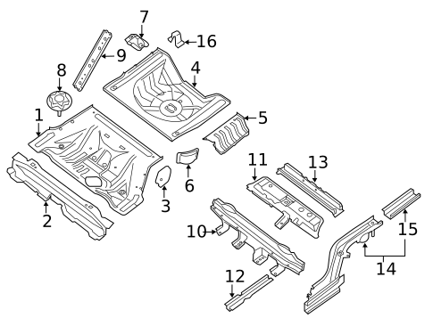 Rear Floor & Rails for 2009 Nissan Altima #0