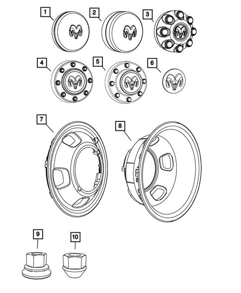 Wheel Covers and Center Caps for 2016 Ram 3500 #1
