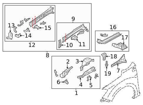 Structural Components & Rails for 2017 Subaru WRX STI #1