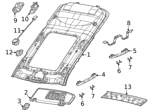 Interior Trim - Roof for 2022 Jeep Grand Cherokee L #1