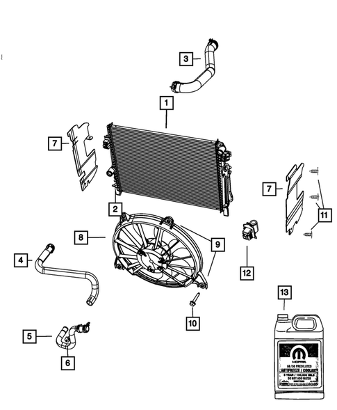 Radiator and Related Parts; Charge Air Cooler for 2010 Dodge Journey #1