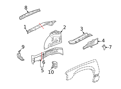 Structural Components & Rails for 2001 Buick Park Avenue #0