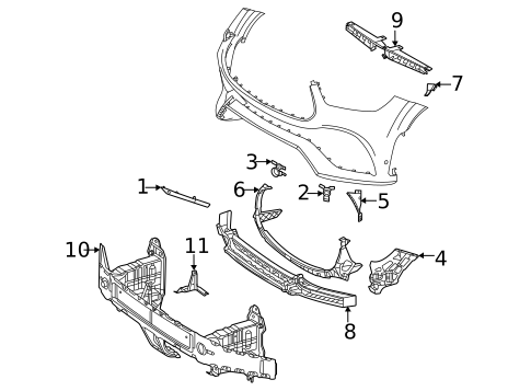Bumper & Components - Front for 2022 Mercedes-Benz GLE 450 SUV #4