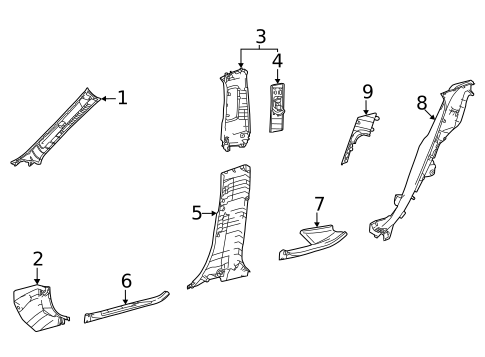 Interior Trim - Pillars for 2025 Lexus RZ450e #1