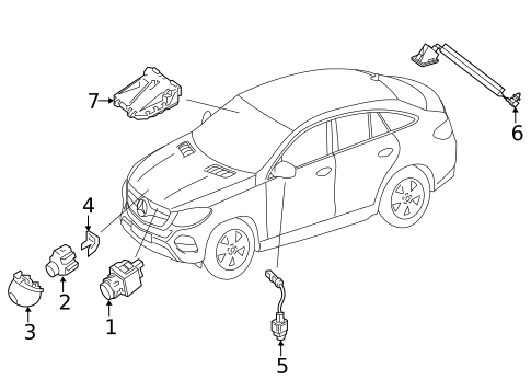 Parking Aid for 2016 Mercedes-Benz GLE450 AMG #1