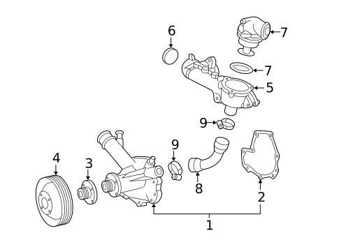 Water Pump for 1999 Mercedes-Benz SLK230 #0
