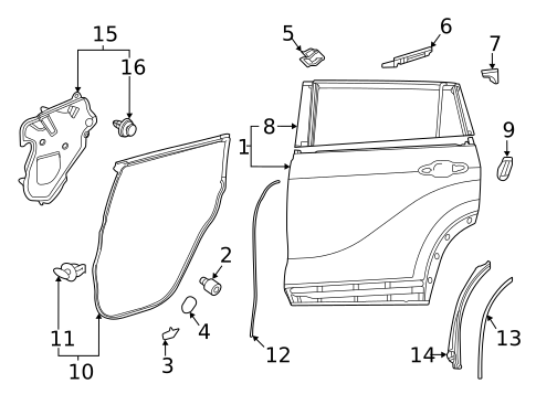 Door & Components for 2025 Toyota Highlander #0