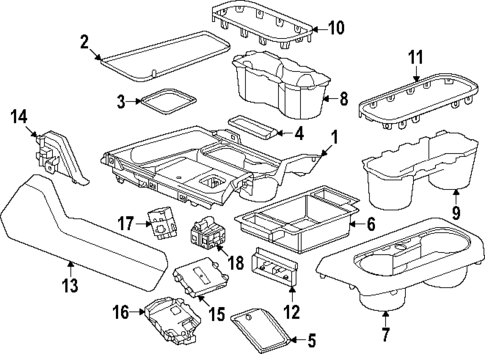 Center Console for 2024 GMC Sierra 3500 HD #0