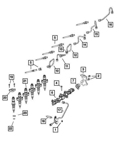 Fuel Rail and Injectors for 2024 Ram 3500 #1