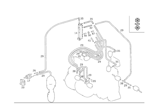 Vacuum Parts Used W/Air Conditioning Automatics for 1986 Mercedes-Benz 300E #1