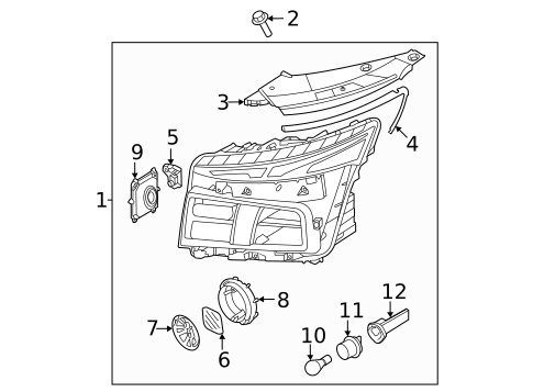 Headlamp Components for 2022 Hyundai Santa Fe #0