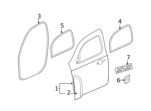 Door & Components for 2007 Chevrolet HHR #0