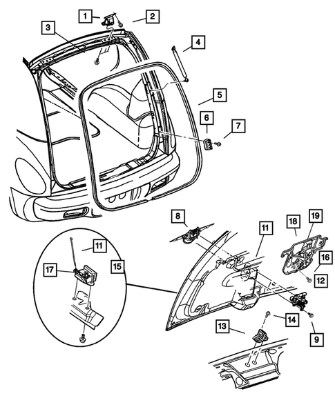 Liftgate Panel for 2001 Chrysler PT Cruiser #0