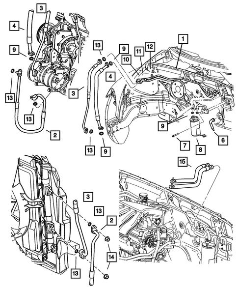 Air Conditioner and Heater Plumbing for 2001 Chrysler PT Cruiser #1