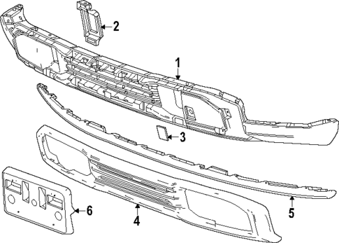 Bumper & Components - Front for 2022 GMC Sierra 1500 #3